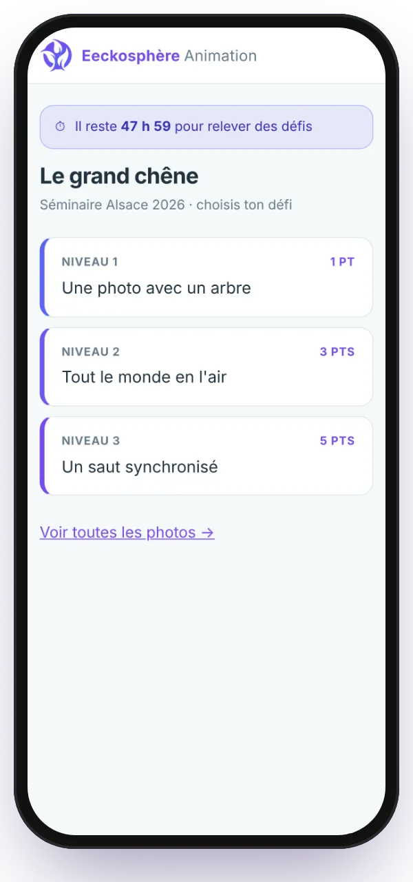 Un lieu du jeu photo et ses trois défis